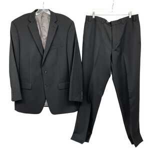 Calvin Klein Black Wool-Polyester 2-Piece Suit | 36W x 32L